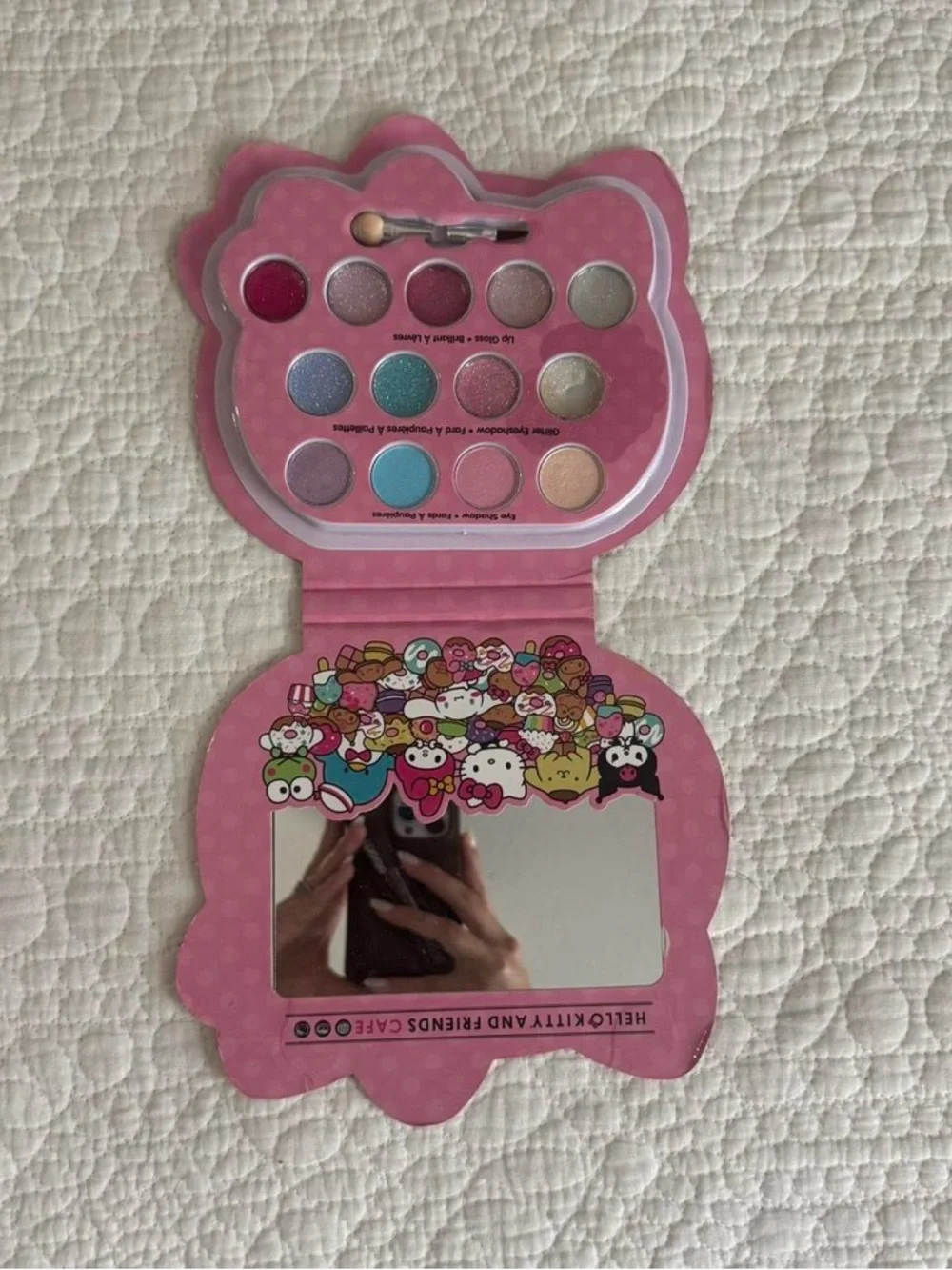 Hello Kitty & Friends Cafe Pink Eyeshadow & Lip Gloss Palette Kids Makeup Set